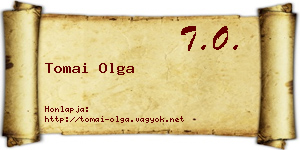 Tomai Olga névjegykártya